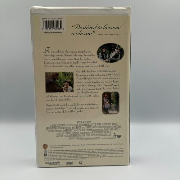 The Secret Garden VHS 1993 Full Screen Edition Classic Family Tale Warner Bros - Picture 2 of 3